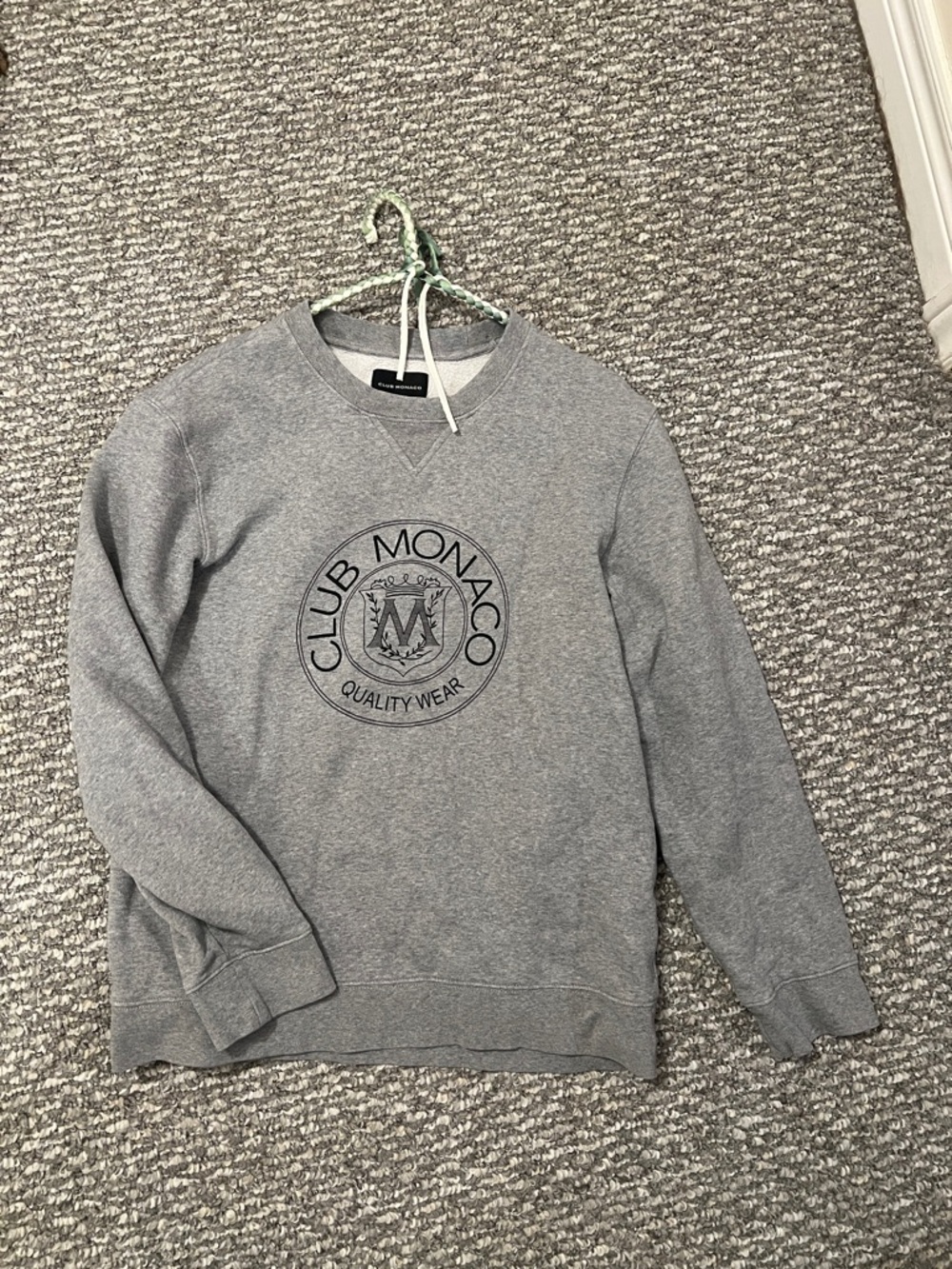 Club Monaco Grey Crewneck with Heritage Crest